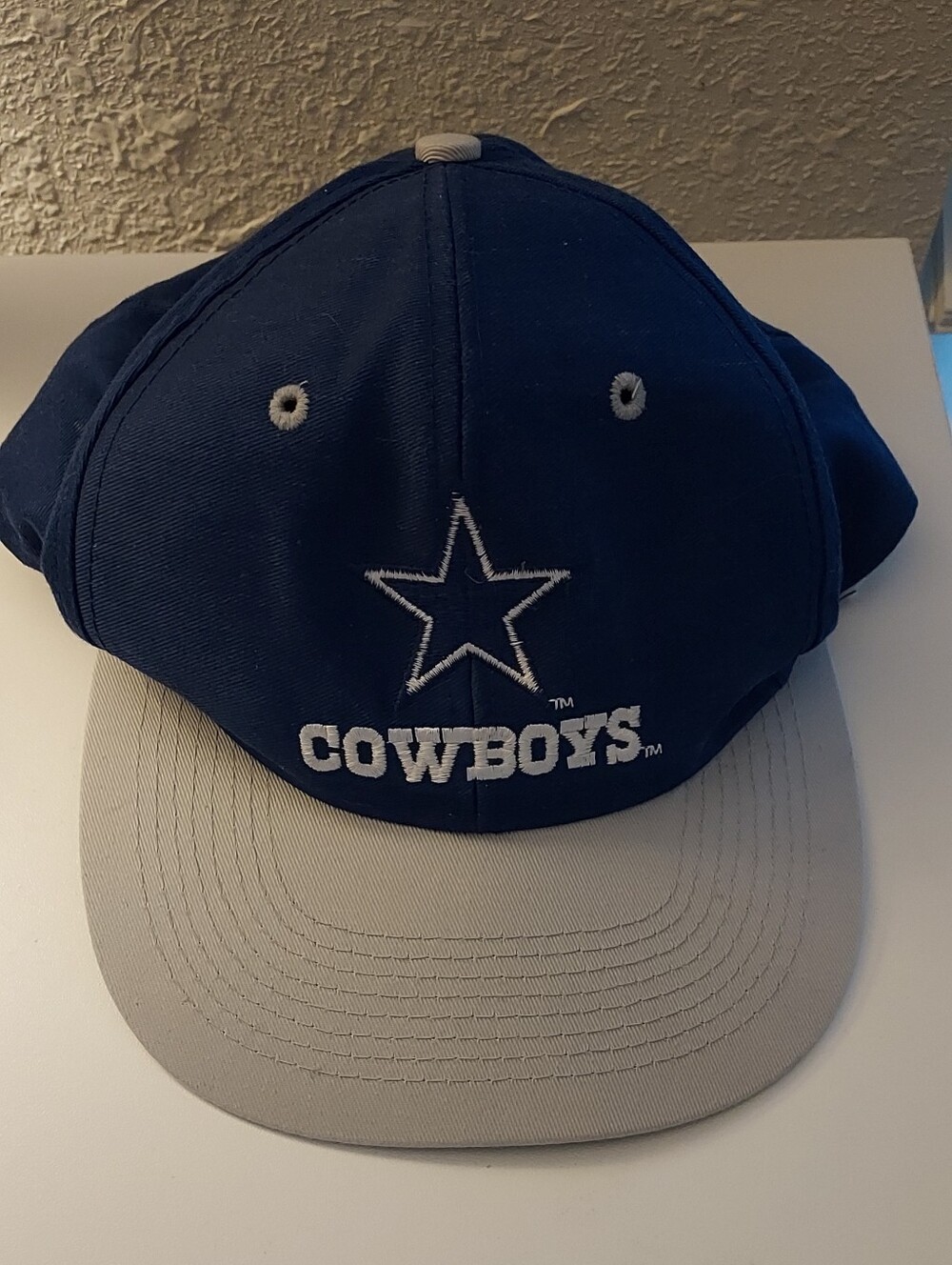 Logo 7 Dallas Cowboys Snapback Hat Cap Blue Gray Brim Green Under NFL